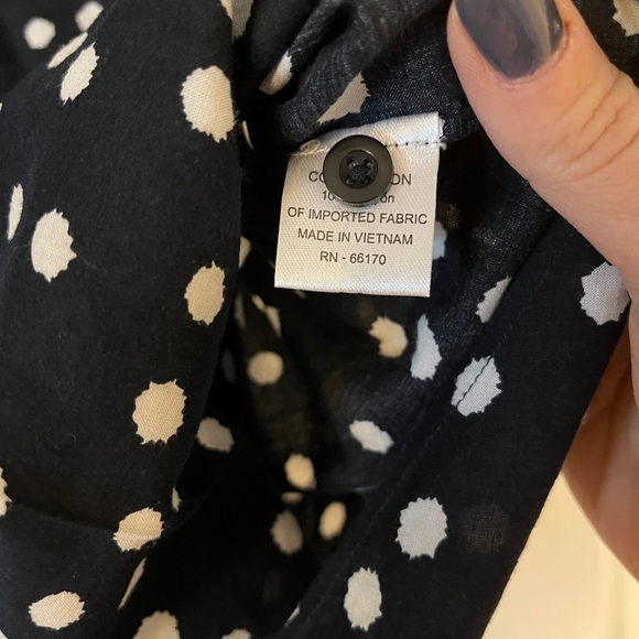 Maeve Black and white polka dot split neck blouse - Picture 5 of 7
